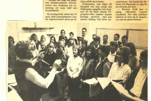 Artikel inför konsert på ÖV-huset som hölls den 14 april 1983